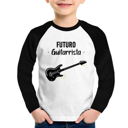 Imagem de Camiseta Raglan Infantil Futuro Guitarrista Manga Longa - Foca na Moda