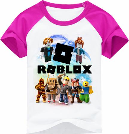 T-shirt bidimensional de manga curta para meninos e meninas, roupas  infantis, algodão fino, ROBLOX, moda periférica, novo