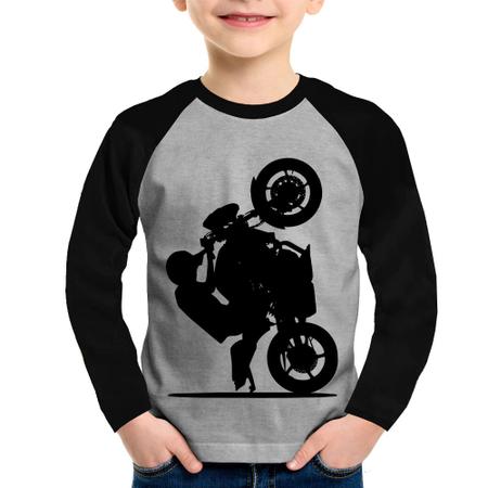 Camiseta Raglan Infantil Moto Grau XJ6