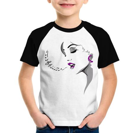 Imagem de Camiseta Raglan Infantil Mulher Cantando - Foca na Moda