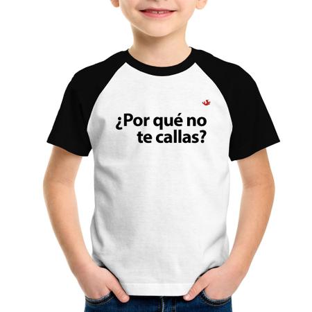 Imagem de Camiseta Raglan Infantil Por qué no te callas - Foca na Moda