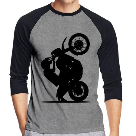 Camiseta Raglan Moto Grau XT 660 Manga 3/4