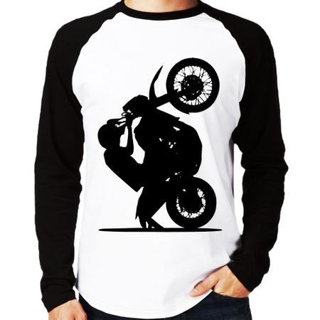 Camiseta Raglan Moto Grau XT 660 Manga Longa