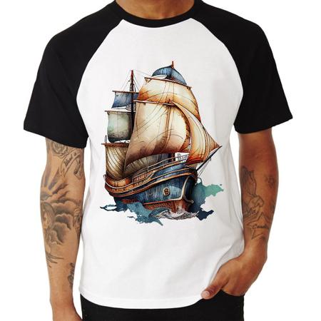 Imagem de Camiseta Raglan Navio Vintage - Foca na Moda