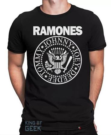 Imagem de Camiseta Ramones Logo Camisa Banda Rock Anos 80 Clássicos