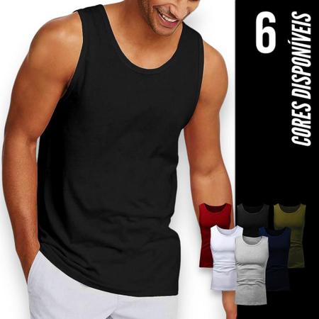 Imagem de Camiseta REGATA Masculina ALGODÃO Slim Fit Academia Fitness Corrida 213