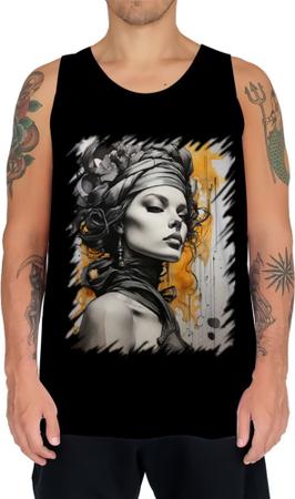 Camiseta Regata Pintura a Carvão Mulher Arte Esfumaçada 5 - Kasubeck Store Imagem de Camiseta Regata Pintura a Carvão Mulher Arte Esfumaçada 5