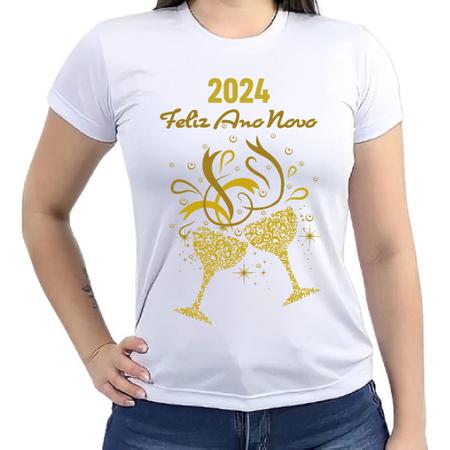 Camiseta Camisa Feliz 2024 Ano Novo Confraternização 2024