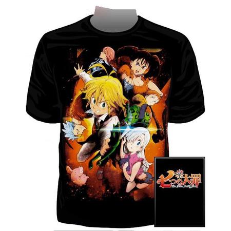 NANATSU NO TAIZAI - Os Sete Pecados Preta - Camiseta de Animes