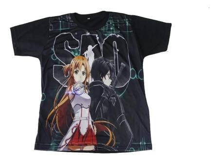 Camisa Camiseta Anime Sword Art Online Kirito Asuna 19 em Promoção na  Americanas