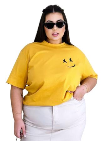 Camiseta Plus Size Feminina Algodão Estampada