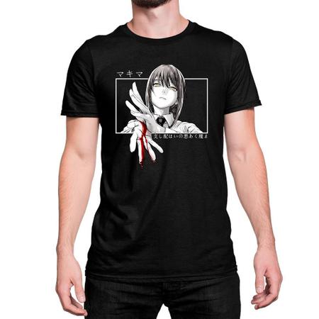 Camiseta Camisa Chainsaw Man Makima Anime Mangá Denji Motosserra Chain Saw  Blusa Unissex - Escorrega o Preço