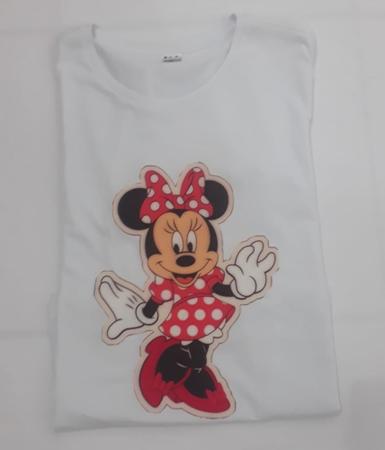 Camiseta Blusa Feminina Babylook Personagem da Minnie Premium Dia Dia  Algodão Tamanho G Nova, Camiseta Feminina Nunca Usado 90765072