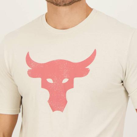 Imagem de Camiseta Under Armour Project Rock Brahma Bull Cinza e Vermelha