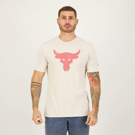 Imagem de Camiseta Under Armour Project Rock Brahma Bull Cinza e Vermelha