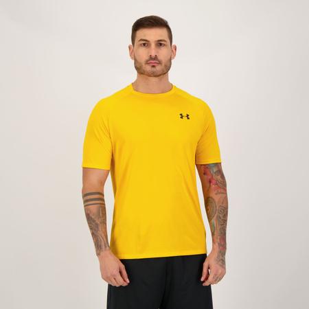 Camiseta Under Armour Tech 2.0 Amarela e Preta - Camisa e Camiseta