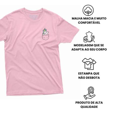 Imagem de Camiseta Unicórnio Bolsinho fake