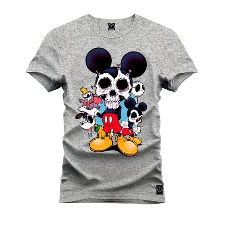 Imagem de Camiseta Unissex Algodão Premium Estampada Mickey Caveira