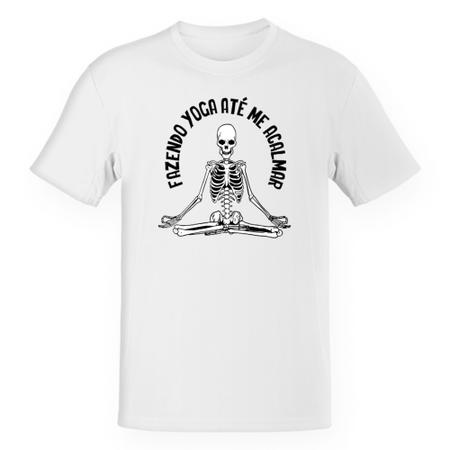 Camiseta Unissex Divertida Fazendo yoga até me acalmar - Alearts