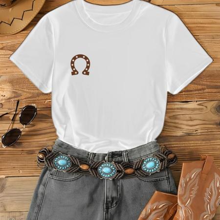 Imagem de Camiseta Unissex Estampa Country Ferradura Cowgirl Festa