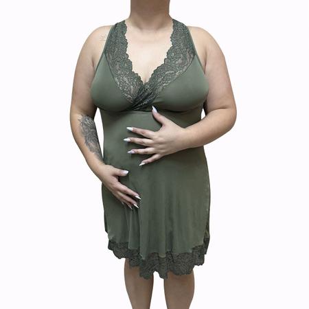 Camisola Amamentacao em Liganete Decote V com Renda Linda Gestante Camisolas Pijamas e Robes Gestante Magazine Luiza