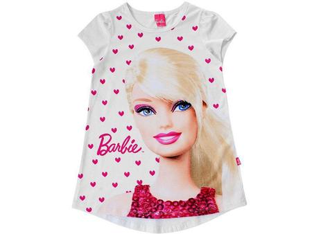 Camisola Feminina Estampa Frontal Manga Curta Barbie