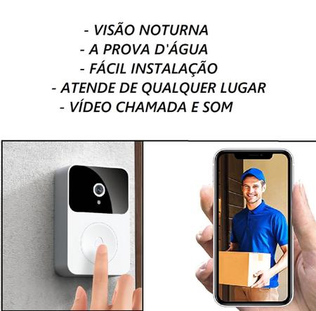 Imagem de Campainha C/ Câmera Wifi S Fio Inteligente Interfone C Áudio