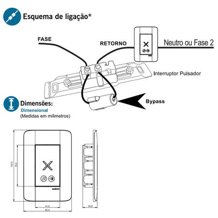 Imagem de Campainha Eletrônica Touch 4x2 Bivolt 28 Sons + 30 Metros de Cabo 4 Vias