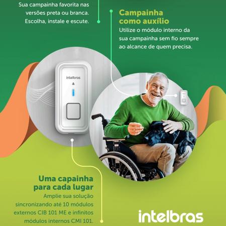 Imagem de Campainha Sem Fio Intelbras Longo Alcance Raio 100mts