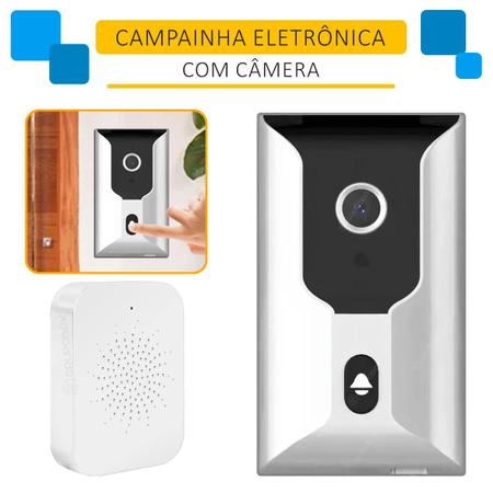 Imagem de Campainha Wireless Inteligente Porteiro Eletronico Camera