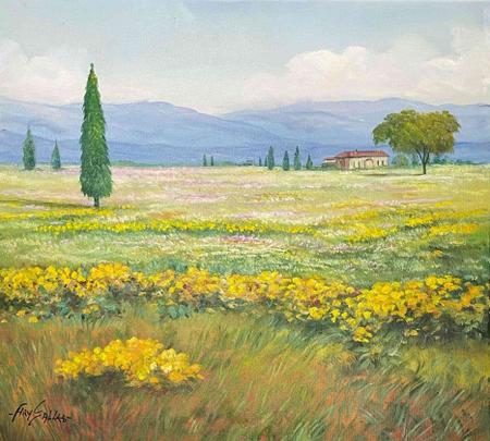 Imagem de "Campos da Toscana" Pintura Óleo Sobre Tela