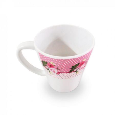 Imagem de Caneca 400 Ml em Melamina/Plastico Decorada Rosa  Unicasa 