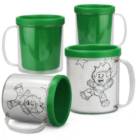 Imagem de Caneca Acrílica 300ml para Colorir - 10 unidades