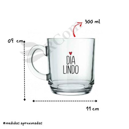 Imagem de Caneca Aspen Love 300ml Em Vidro - Frases a Escolher - Allmix - Xícara Presente Decoração