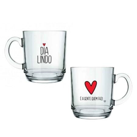 Imagem de Caneca Aspen Love 300ml Em Vidro - Frases a Escolher - Allmix - Xícara Presente Decoração