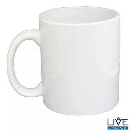 Imagem de Caneca Branca Live Aaa 325ml Sublimação Porcelana - 5 Unidades.