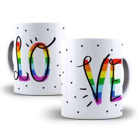 Caneca Preta Personalizada - LGBT com Nome do Casal