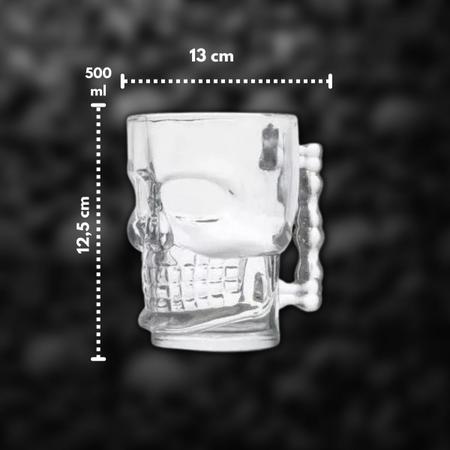 Imagem de Caneca Caveira Esqueleto Chopp Refrigerante Cerveja 500ml