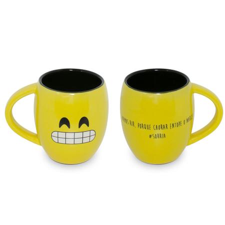 Imagem de Caneca Ceraflame Diverticon 300ml Amarela - Sorria