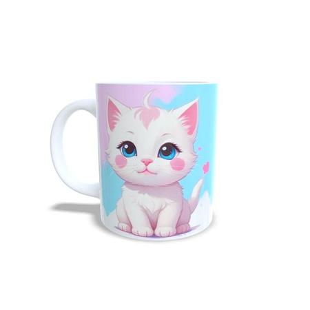 Imagem de Caneca Cerâmica Personalizada Gato Gatinhos Branco - Modelo 785024