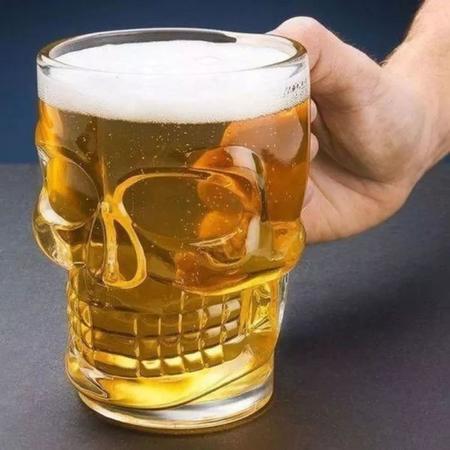 Imagem de Caneca Chopp Esqueleto Caveira Refrigerante Cerveja 500ml