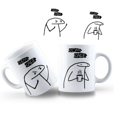 Caneca Com Café Sem Café, Meme Flork Boneco Palito de Porcelana -  egvpersonalizados - Caneca - Magazine Luiza