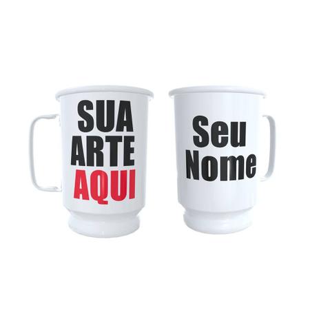 Imagem de Caneca de Aluminio Branca + Tirante