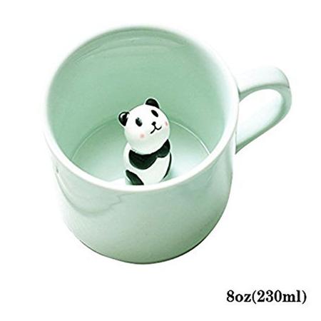 Imagem de Caneca de chá com leite e café em cerâmica Wokex 3D Animal Panda 230ml