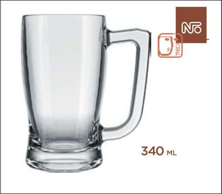 Imagem de Caneca De Chopp Cerveja Média De Vidro Taberna 340Ml Par