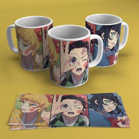 Caneca Demon Slayer Personagens - Interior E Alça Amarelo