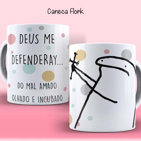 Caneca Meme Flork Boneco Palito Com Café Sem Café