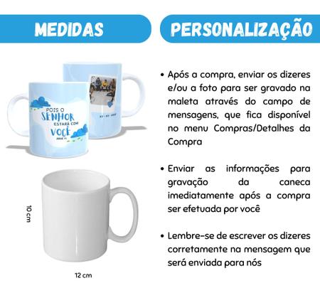 Caneca Porcelana Personalizada com sua ideia Alças Brancas e