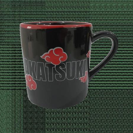 CANECA PORCELANA AKATSUKI NUVEM NARUTO SHIPPUDEN PRETA E VERMELHO 330M