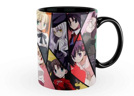 Caneca Fate/Stay Night Personagens 325Ml Interior Alça Preta